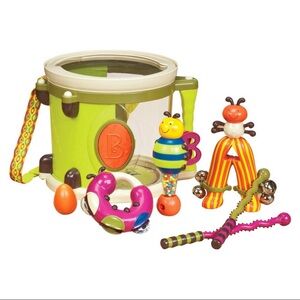 Green Drum and Musical Rattle Playset for Toddlers